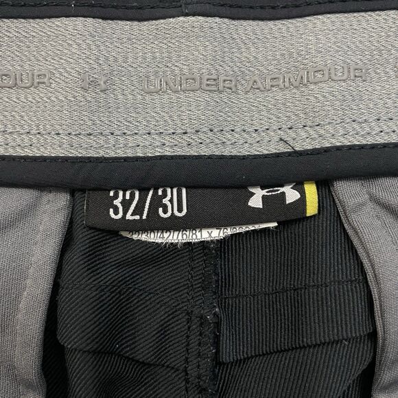Under Armour Men's W32 x L30 Black Moisture Wicking Flat Front Golf Chino Pants - Picture 6 of 8